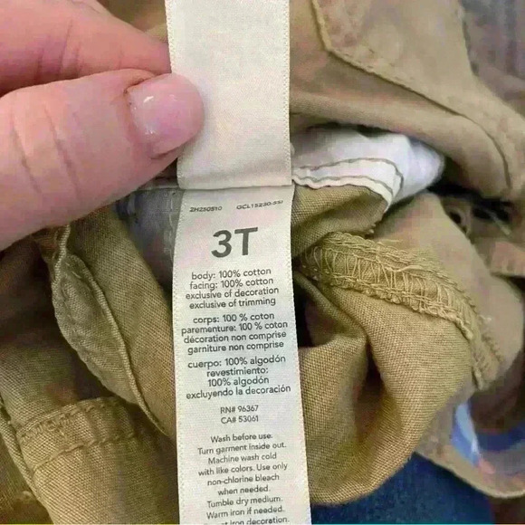 Toddler Lightweight Canvas Overalls Size 3T Adjustable Cuffs Khaki Plaid Cuffs - Picture 7 of 8